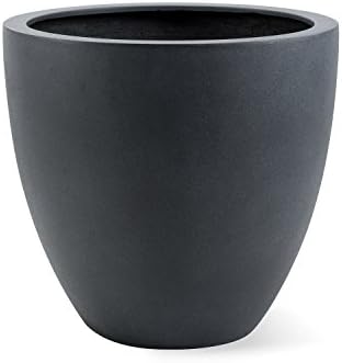 Planter Luca No. 4 Lite Egg Dark Grey Round Fibreglass *5 Year Guarantee* - 32x32x29cm - F226