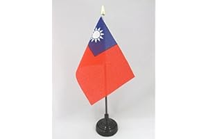 AZ FLAG - Tischflagge Taiwan - 15x10 cm Goldene Splitze - Republik China Tischfahne 10 x 15 Cm - Flaggen