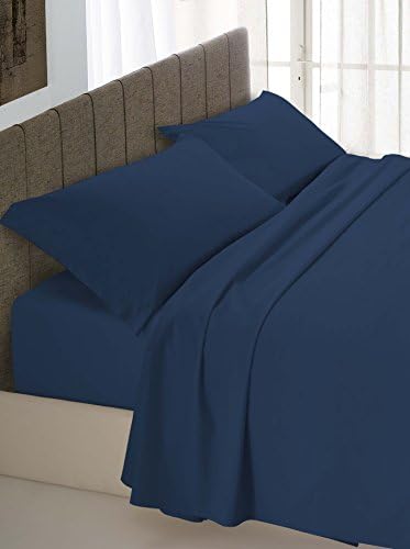 Italian Bed Linen Double Bed, Cotton, darkblue, 240 x 300 cm