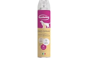 Inodorina Deodorante per Cani al Profumo di Latte e Vaniglia (300 ml) – Azione rinfrescante e igienizzante – Neutralizza i Cattivi odori e Protegge Il Pelo – Ideale Dopo toelettatura