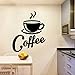 Produktbild ljradj Maßgeschneiderte Kaffee wasserdichte wandaufkleber Wohnzimmer wandkunst Dekoration unternehmen Schule büro Dekoration PVC wandtattoos schwarz L 43 cm X 52 cm