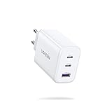 UGREEN USB-C Charger 65W USB C Charger 3 Port PD Power Adapter 60W Compatible with MacBook Pro/Air, iPad Pro/Air, iPhone 15/1
