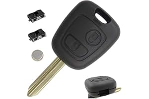 LAKAMODO Coque de Clé sans Vis pour Citroen Xsara Picasso Berlingo Saxo + 2 Boutons Switch + Pile