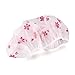Clear Pink Flower Hair Shower Bath Spa Cap Waterproof Women