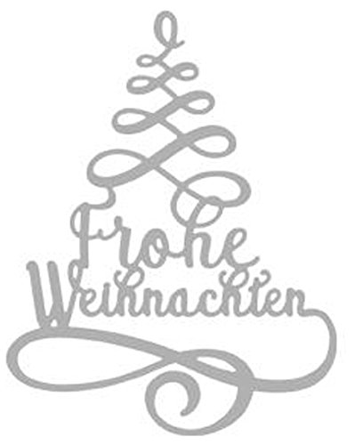 RAYHER 60264000 Stanzschablone: "Frohe Weihnachten", 7, 5x9, 5cm, 1 Stück, Stahl, Silber, 17 x 10 x 0.1 cm