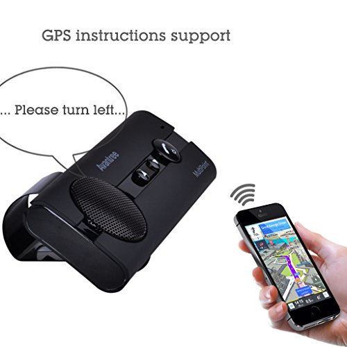 [2 Year Warranty] Avantree MULTIPOINT Bluetooth V4.0 Handsfree Visor Car Kit, Support GPS, Music, In Car Speakerphone for iPhone, Samsung Smartphones