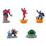100% Original MARVEL Avengers Set 5 Mini Figuren 7cm Kuchen Topper Cake Topper Spider Man Iron Man Captain America Hulk und Thor Original