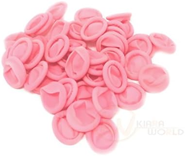 Kiara World 100 Pink Latex Rubber Finger Cots Protector Shield for Hair Extensions Powder Free