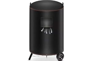 ZEWETO Kugelgrill Abdeckung, Robust 600D Oxford-Stoff Grillabdeckung Wetterfest mit Lüftungsfenster, Schutzhülle für Kettle Holzkohlegrill, Abdeckhaube Wasserdicht für Rundgrill, Φ75x90cm