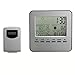 Produktbild Alxcio Digitale Wetterstation Wecker mit Außensensor Außen Innen Batteriebetrieben Temperatur-Feuchte-Messgerät Mond Phase Meter LCD Display Tragbar Reise Camping Haus Schlafzimmer Büro Tischuhr Uhr