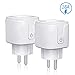 Produktbild WLAN Smart Steckdose ANOOPSYCHE Intelligente Mini Plug Alexa Wifi Steckdose mit fernbedienbar Timer Funktion,App Steuerung funktioniert mit Amaon Alexa,Google Home und IFTTT,16A 3680W (2 Stück)