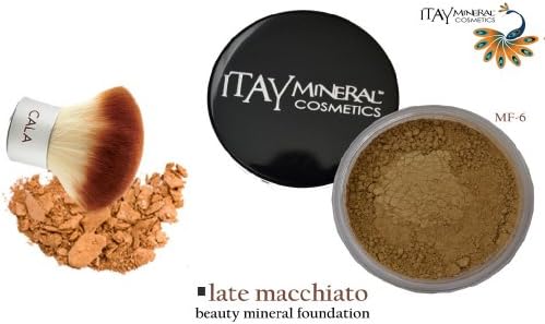Itay Mineral Foundation Loose Powder 9gr MF-6 LATTE MACCHIATO + Cala Kabuki Bamboo Brush + Aviva Pink Eco Nail file 7.0"