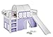 Produktbild Lilokids Spielbett JELLE mit Rutsche und Vorhang Kinderbett Holz weiß 208 x 98 x 113 cm