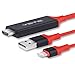 Produktbild YCTC 2 m Lightning auf HDMI Adapter Kabel mit 1080p Video Audio Output für iPhone 7, 7 Plus, 6S, 6S Plus, 6, 6 Plus, 5, 5 C, 5S, SE, iPad Air/mini/Pro/iPod Touch - Rot
