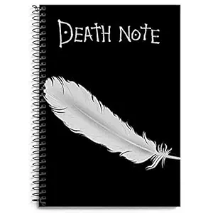 STARCANDY Death Note Notebook Spiral Diary Notebook A5 Size Single Wiro Bound (80GSM, 180 Ruled Pages, Black)