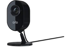 Arlo Essential Indoor Camara Vigilancia WiFi Interior ,Camaras Vigilancia Domicilio WiFi, Sensor de Movimiento, Alarmas Para Casa, Prueba Arlo Secure Incluida, Visión Nocturna, 1 Cámara, Negra