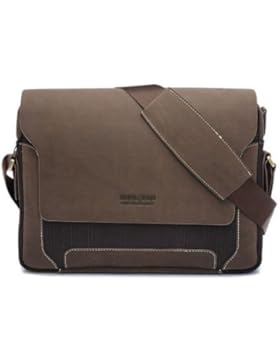 Etasche Herren Schultertasche Umhängetasche Herren Schultertasche Canvas PU Leder Retro Messenger Bag Ideal für...