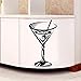 Produktbild yiyiyaya Cocktail Glas Wandaufkleber Küche Wohnkultur Wohnzimmer Schlafzimmer Wandbilder Dekoration schwarz 106x44 cm
