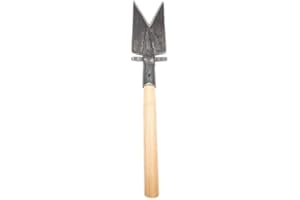 STILTREU Crooked Wood Root Spade with Forged Step and Ash T Handle