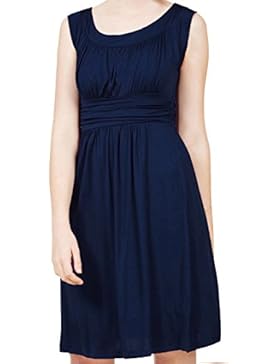 Angerella Damen Mini kleid Rundhals Ärmellos Stretch Basic Kleider Schaukelkleid