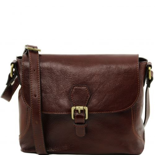Tuscany Leather Jody Leather shoulder bag with flap Brown