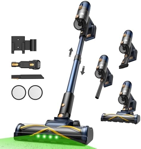 Vexilar Aspirapolvere Senza Fili 58000Pa/ 50Min Aspirapolvere Potente Scopa Elettrica Senza Fili Ultraleggero,Antigroviglio,V12 Aspirapolvere Senza Sacco