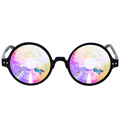 Preisvergleich Produktbild Dorical Unisex Sonnenbrillen, Damen Kaleidoskop-Sonnenbrille lustig Design Brille Schwärmen Festival Party EDM Sonnenbrille gebeugten Linse, Herren Ferien-Brille Sale(D)