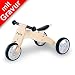 Produktbild Sterngraf Pinolino Mini-Laufdreirad 'Charlie' Natur MIT Gravur (z.B. Name, Datum, Motiv) ** Farbe braun ** kleines Kinder Holz-Laufrad mit Namen-Nummernschild für Mädchen & Jungen