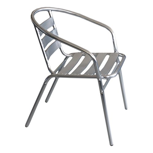 Preisvergleich Produktbild Wohaga® Gartenstuhl Bistrostuhl Stapelstuhl Alustuhl, stapelbar, Aluminium, Silber, Sitzmöbel