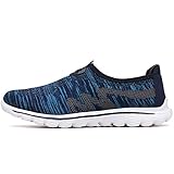  tqgold® Zapatillas de Deporte Sin Cordones Hombre Mujer Verano Zapatos de Deportivos Ligero Respirable Sneaker Slip on(Azul,talla53)