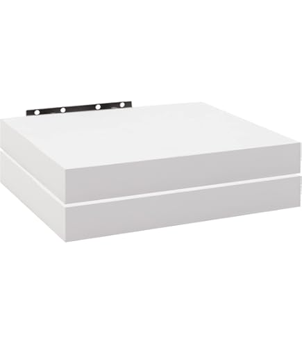 WOLTU Wandplank, set van 6, wandplanken, boekenkast, rekken voor decoratie, wandplanken van MDF-hout, hangrek, wit, 120 x 23 x 3,8, RG9315ws-6