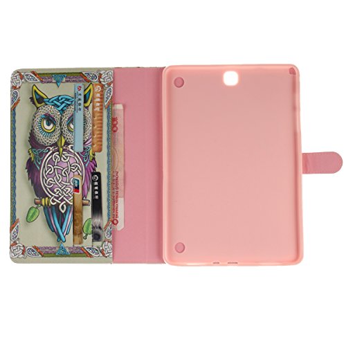Felfy Slim Full Body Niedlichen Cartoon Gelbe Eule Muster PU Lederhülle Case Cover Etui Schutz Hülle Tasche für Samsung Galaxy Tab A 9.7 Zoll T550 P550 T555N + 1x Eule Anti Stöpsel + 1x Gold Stylus - 5