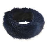 Damen Kunstpelz Stirnband Faux Fuchs Pelz Stirnbänder, LEEDY Winter Warmer Ski Manschetten Fellstulpen Fluffy Weich Wintermütze Pelzimitat Fell Hals Schal Kopfband Outdoor Trend 2019