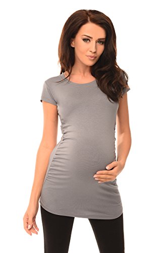 Purpless Maternity Top T-Shirt Pregnancy Top Clothing 5010 Variety of Colours (10, Gray)