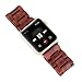 Produktbild BESTA® Apple Watch Band,iWatch Replacement Bands,100% umweltfreundliche natürliche handgefertigte Holzuhr Ersatzband Armband mit Adapter doppelte Faltschließe Gürtelschnalle für Apple Watch - rote Sandelholz 38mm