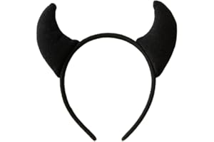 QIZHIQIAMY Serre Tete Corne Diable Halloween Serre Tête Corne de Diable en Tissu Halloween Déguisement Effrayant Accessoire pour Enfant Adulte Déguisements de Fête, Cosplay