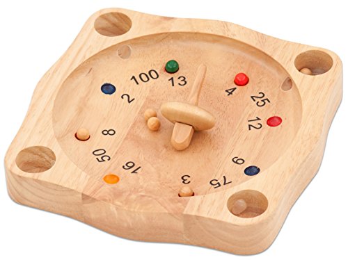 Preisvergleich Produktbild Tiroler Roulette, Holzspiel, mit 10 Kugeln, 22cm Durchmesser, aus Gummibaumholz - Spiel Holz Kinder Aktionsspiel Brettspiel Geschicklichkeitsspiel Kinderspiel Roulettevariante