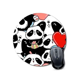 Anuman007 Mouse pad with USB hub Panda Mouse Pads for Girls Round Mouse Pad for Laptop/pc (9X9 Inches)