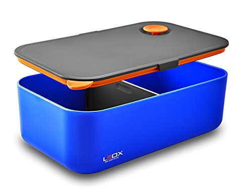 LeOx- Lunchbox Bento Box mit Fächern Brotdose Aufbewahrungsdose Lunchbox Kinder Dose Essen to go Food Container Lunchbox mit Trennwand (blau) - 2