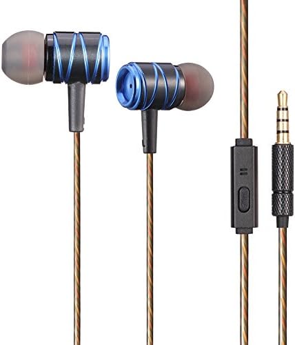 Earphones with Microphone MUZ K20 Earbud Headphones Stereo Deep Bass Noise Cancelling Headset Tangle Free Cable Earphones for iPhone iPad iPod Macbook Samsung Galaxy Android Smart Phones Mp3 Players