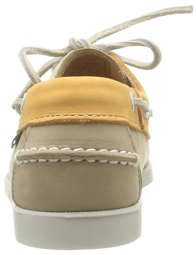 Sebago Womens Spinnaker Boat Shoes B500030 Taupe/Orange 3 UK, 35.5 EU