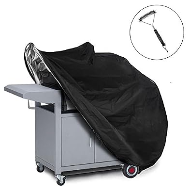 TEPSMIGO Bache Barbecue,Housse barbecue,Kit de revêtement de barbecue, couverture imperméable au barbecue, couvercle de gril à gaz lourd 145 x 61 x 117 cm Inclure une brosse de grille en acier inoxydable