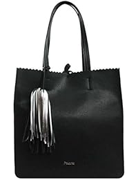 Pollini - Bolso de asas de Material Sintético para mujer Negro negro 34x33x13 CM