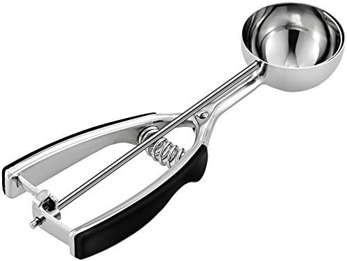 Cade Stainless Steel Cookie Scoop with Black Soft Grip Handles