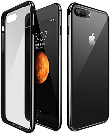 iPhone 7 Plus Case, CuckooCase® Ultra Clear Slim Hard Back + Glitter Verge Metal Bumper, HyBrid Cover Understated Bling Design Transparent Shockproof Thin Armor for Apple iPhone 7 Plus, Jet Black