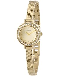 Guess W0133L2 - Reloj analógico de cuarzo para mujer con correa de acero inoxidable bañado, color dorado