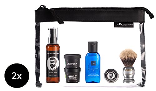 ALPAMAYO® 2er Set transparenter Kulturbeutel für Handgepäck auf Flugreisen, Kulturtasche mit 1 Liter Volumen zum Transport von Flüssigkeiten transparenter Kulturbeutel, Kulturtaschen mit 1l Volumen - 3