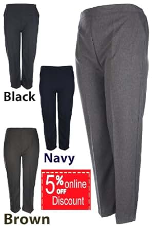 Ladies Elasticated Waist Trousers Sizes 8-26 25
