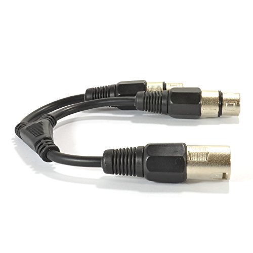 XLR Adapter Stecker Zum 2 x XLR Buchsen Kabelverteiler Y-Adapter Combiner Kabel Anschlusskabel 25 cm - 3