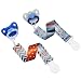 Dummy Clip Boys by Liname - 3 Pack - Premium Quality Universal Dummy Holder With Adorable 2-Sided Stylish Design - Soother Holder - Best Boys Dummy Clips For Your Favourite Dummy Brand